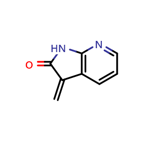 Chemical structure of 3-methylene-1,3-dihydro-2H-pyrrolo[2,3-b]pyridin-2-one , CAS 2169176-50-3, AChemBlock Q55064