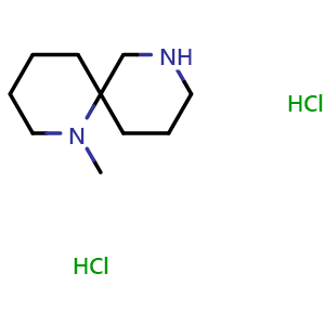 Chemical structure of 1-methyl-1,8-diazaspiro[5.5]undecane dihydrochloride , CAS 1158750-52-7, AChemBlock Q55071