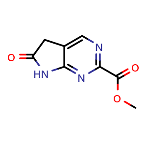 Chemical structure of methyl 6-oxo-6,7-dihydro-5H-pyrrolo[2,3-d]pyrimidine-2-carboxylate , CAS 1638760-17-4, AChemBlock Q55090