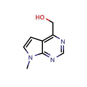 Chemical structure of (7-methyl-7H-pyrrolo[2,3-d]pyrimidin-4-yl)methanol , CAS 1638760-88-9, AChemBlock Q55105