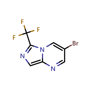 Chemical structure of 3-bromo-6-(trifluoromethyl)imidazo[1,5-a]pyrimidine , CAS 2151835-19-5, AChemBlock Q55182