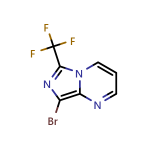 Chemical structure of 8-bromo-6-(trifluoromethyl)imidazo[1,5-a]pyrimidine , CAS 2151834-34-1, AChemBlock Q55183