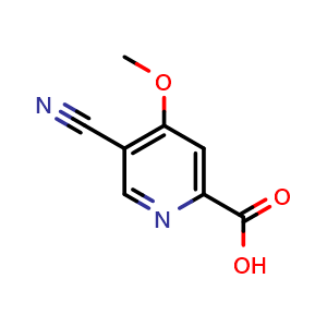 Chemical structure of 5-cyano-4-methoxypicolinic acid , CAS 1805485-28-2, AChemBlock Q55232
