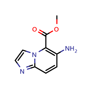Chemical structure of methyl 6-aminoimidazo[1,2-a]pyridine-5-carboxylate , CAS 1508235-95-7, AChemBlock Q55236
