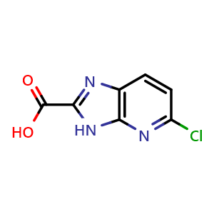 Chemical structure of 5-chloro-3H-imidazo[4,5-b]pyridine-2-carboxylic acid , CAS 933750-74-4, AChemBlock Q55248
