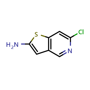 Chemical structure of 6-chlorothieno[3,2-c]pyridin-2-amine , CAS 1638764-29-0, AChemBlock Q55270
