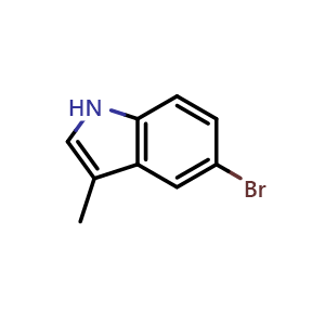 Chemical structure of 5-bromo-3-methyl-1H-indole , CAS 10075-48-6, AChemBlock Q55299
