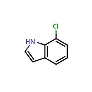Chemical structure of 7-chloro-1H-indole , CAS 53924-05-3, AChemBlock Q55310