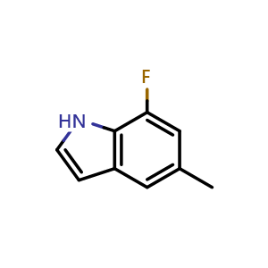 Chemical structure of 7-fluoro-5-methyl-1H-indole , CAS 442910-91-0, AChemBlock Q55317