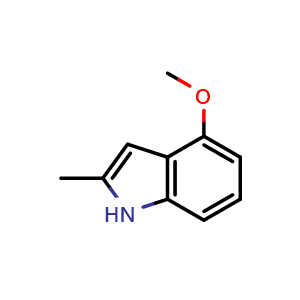 Chemical structure of 4-methoxy-2-methyl-1H-indole , CAS 17897-50-6, AChemBlock Q55371