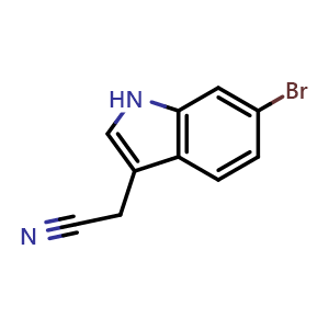 Chemical structure of 2-(6-bromo-1H-indol-3-yl)acetonitrile , CAS 152213-61-1, AChemBlock Q55383