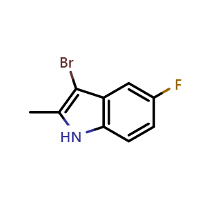 Chemical structure of 3-bromo-5-fluoro-2-methyl-1H-indole , CAS 1258401-58-9, AChemBlock Q55418
