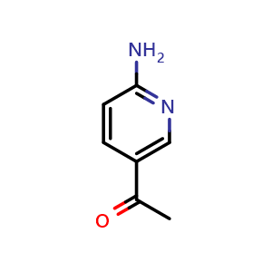 Chemical structure of 1-(6-aminopyridin-3-yl)ethan-1-one , CAS 19828-20-7, AChemBlock Q55451