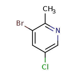 Chemical structure of 3-bromo-5-chloro-2-methylpyridine , CAS 131036-39-0, AChemBlock Q55456