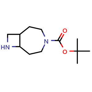 Chemical structure of tert-butyl 4,8-diazabicyclo[5.2.0]nonane-4-carboxylate , CAS 1253790-47-4, AChemBlock Q55463