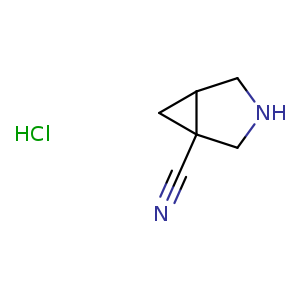 Chemical structure of 3-azabicyclo[3.1.0]hexane-1-carbonitrile hydrochloride , CAS 1421939-67-4, AChemBlock Q55469