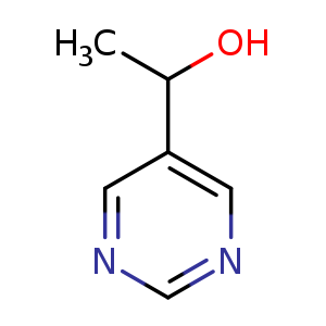 Chemical structure of 1-(pyrimidin-5-yl)ethan-1-ol , CAS 79691-74-0, AChemBlock Q55478