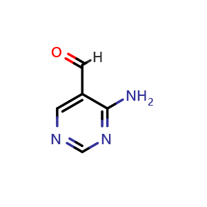 Chemical structure of 4-aminopyrimidine-5-carbaldehyde , CAS 16357-83-8, AChemBlock Q55481