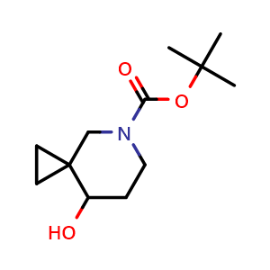 Chemical structure of tert-butyl 8-hydroxy-5-azaspiro[2.5]octane-5-carboxylate , CAS 955028-95-2, AChemBlock Q55492