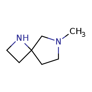 Chemical structure of 6-methyl-1,6-diazaspiro[3.4]octane , CAS 1158749-82-6, AChemBlock Q55505