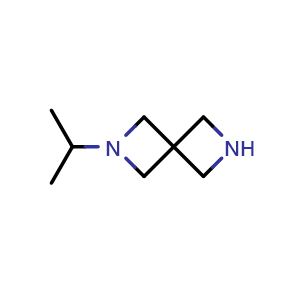 Chemical structure of 2-isopropyl-2,6-diazaspiro[3.3]heptane , CAS 1559064-13-9, AChemBlock Q55520