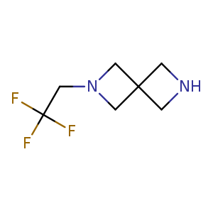 Chemical structure of 2-(2,2,2-trifluoroethyl)-2,6-diazaspiro[3.3]heptane , CAS 1638763-96-8, AChemBlock Q55521