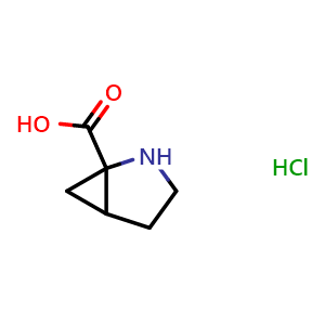 Chemical structure of 2-azabicyclo[3.1.0]hexane-1-carboxylic acid hydrochloride , CAS 132806-41-8, AChemBlock Q55543