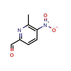 Chemical structure of 6-methyl-5-nitropicolinaldehyde , CAS 25033-74-3, AChemBlock Q55555