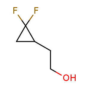 Chemical structure of 2-(2,2-difluorocyclopropyl)ethan-1-ol , CAS 117284-59-0, AChemBlock Q55581