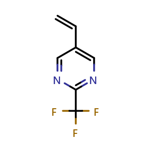 Chemical structure of 2-(trifluoromethyl)-5-vinylpyrimidine , CAS 1147938-06-4, AChemBlock Q55583