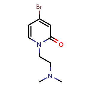 Chemical structure of 4-bromo-1-(2-(dimethylamino)ethyl)pyridin-2(1H)-one , CAS 1160790-82-8, AChemBlock Q55602