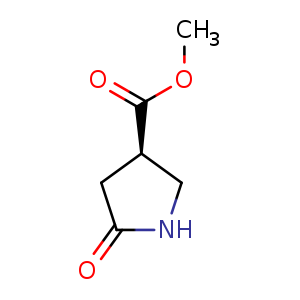 Chemical structure of methyl (R)-5-oxopyrrolidine-3-carboxylate , CAS 443304-03-8, AChemBlock Q55617