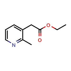 Chemical structure of Ethyl 2-(2-methylpyridin-3-yl)acetate , CAS 3654-30-6, AChemBlock Q55624