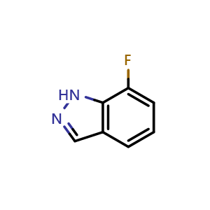 Chemical structure of 7-fluoro-1H-indazole , CAS 341-24-2, AChemBlock Q55643
