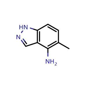 Chemical structure of 5-methyl-1H-indazol-4-amine , CAS 81115-60-8, AChemBlock Q55674