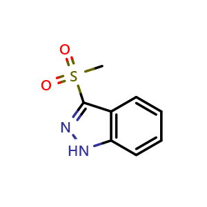 Chemical structure of 3-(methylsulfonyl)-1H-indazole , CAS 1538626-57-1, AChemBlock Q55675