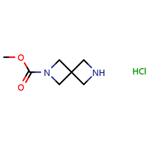 Chemical structure of methyl 2,6-diazaspiro[3.3]heptane-2-carboxylate hydrochloride , CAS 2306261-54-9, AChemBlock Q55699