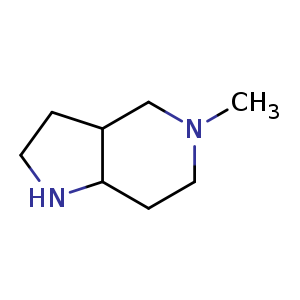 Chemical structure of 5-methyloctahydro-1H-pyrrolo[3,2-c]pyridine , CAS 1443981-84-7, AChemBlock Q55711