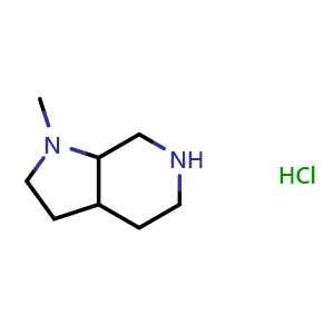 Chemical structure of 1-methyloctahydro-1H-pyrrolo[2,3-c]pyridine hydrochloride , CAS 1461708-94-0, AChemBlock Q55713