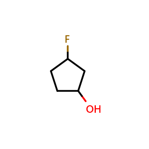 Chemical structure of 3-fluorocyclopentan-1-ol , CAS 1504358-95-5, AChemBlock Q55723