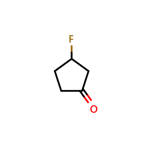 Chemical structure of 3-fluorocyclopentan-1-one , CAS 1215071-10-5, AChemBlock Q55724