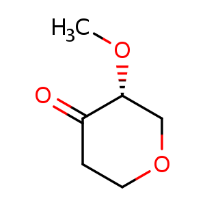Chemical structure of (R)-3-methoxytetrahydro-4H-pyran-4-one , CAS 851916-41-1, AChemBlock Q55743