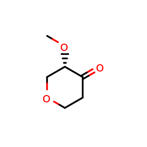 Chemical structure of (S)-3-methoxytetrahydro-4H-pyran-4-one , CAS 1464985-83-8, AChemBlock Q55744