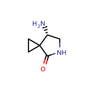 Chemical structure of (S)-7-amino-5-azaspiro[2.4]heptan-4-one , CAS 903900-37-8, AChemBlock Q55754