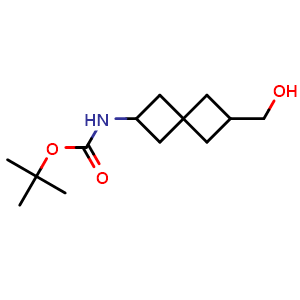 Chemical structure of tert-butyl (6-(hydroxymethyl)spiro[3.3]heptan-2-yl)carbamate , CAS 170508-15-3, AChemBlock Q55788