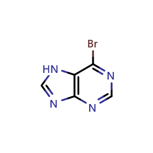 Chemical structure of 6-bromo-7H-purine , CAS 767-69-1, AChemBlock Q55800