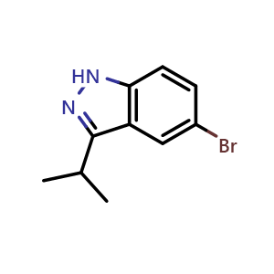 Chemical structure of 5-bromo-3-isopropyl-1H-indazole , CAS 1276075-40-1, AChemBlock Q55802