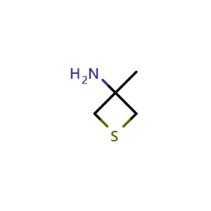 Chemical structure of 3-methylthietan-3-amine , CAS 943437-91-0, AChemBlock Q55807