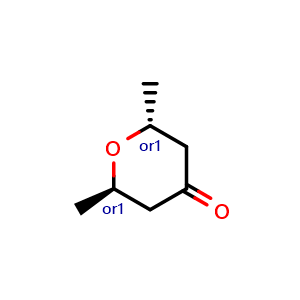 Chemical structure of trans-2,6-dimethyloxan-4-one , CAS 54513-59-6, AChemBlock Q55809