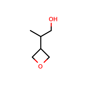 Chemical structure of 2-(oxetan-3-yl)propan-1-ol , CAS 1467674-36-7, AChemBlock Q55849